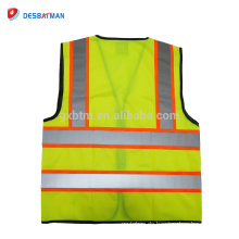 Top Reflektierende Sicherheitsweste Bright Neon Gelb Workwear Mit 2 Zoll Reflexstreifen Orange Trim Zipper Front Class 2